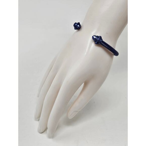 DAVID YURMAN Blue Aluminium Renaissance Classic Cable Bracelet - Picture 8 of 10